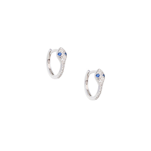 Diamond Sapphire Snake Huggies - Nina Segal Jewelry