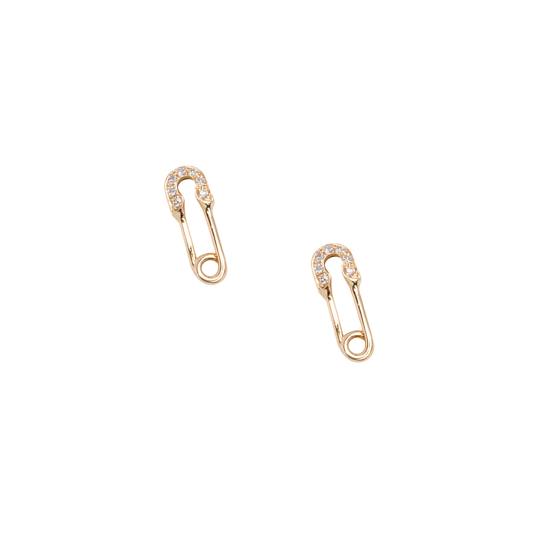 Tiny Safety Pin Stud Earrings - Nina Segal Jewelry