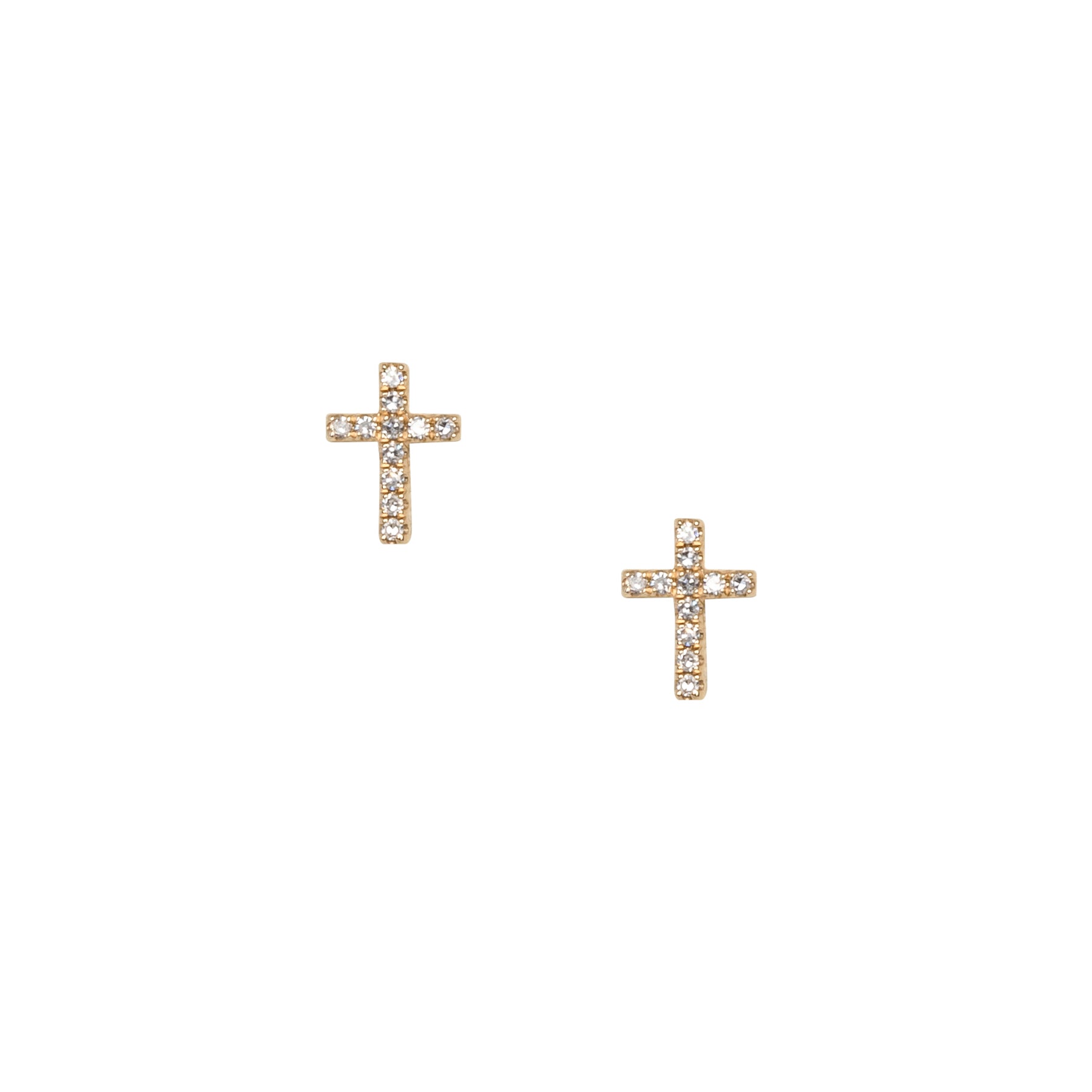 Small Diamond Cross Studs - Nina Segal Jewelry