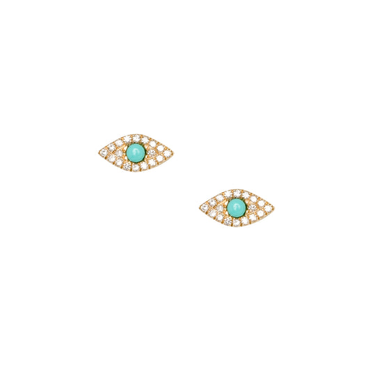 Turquoise Evil Eye Diamond Studs - Nina Segal Jewelry