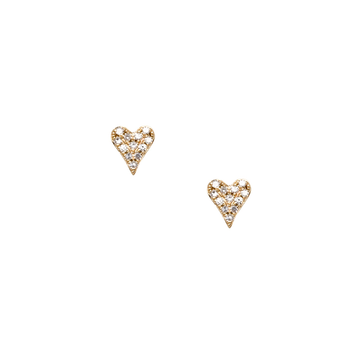 Elongated Diamond Heart Studs - Nina Segal Jewelry