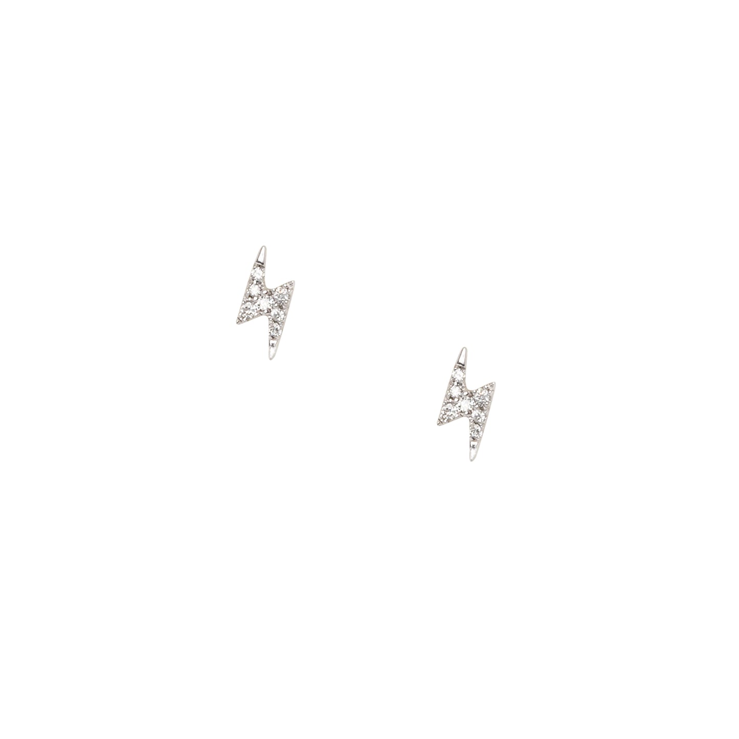 Tiny Diamond Lightning Bolt Studs - Nina Segal Jewelry