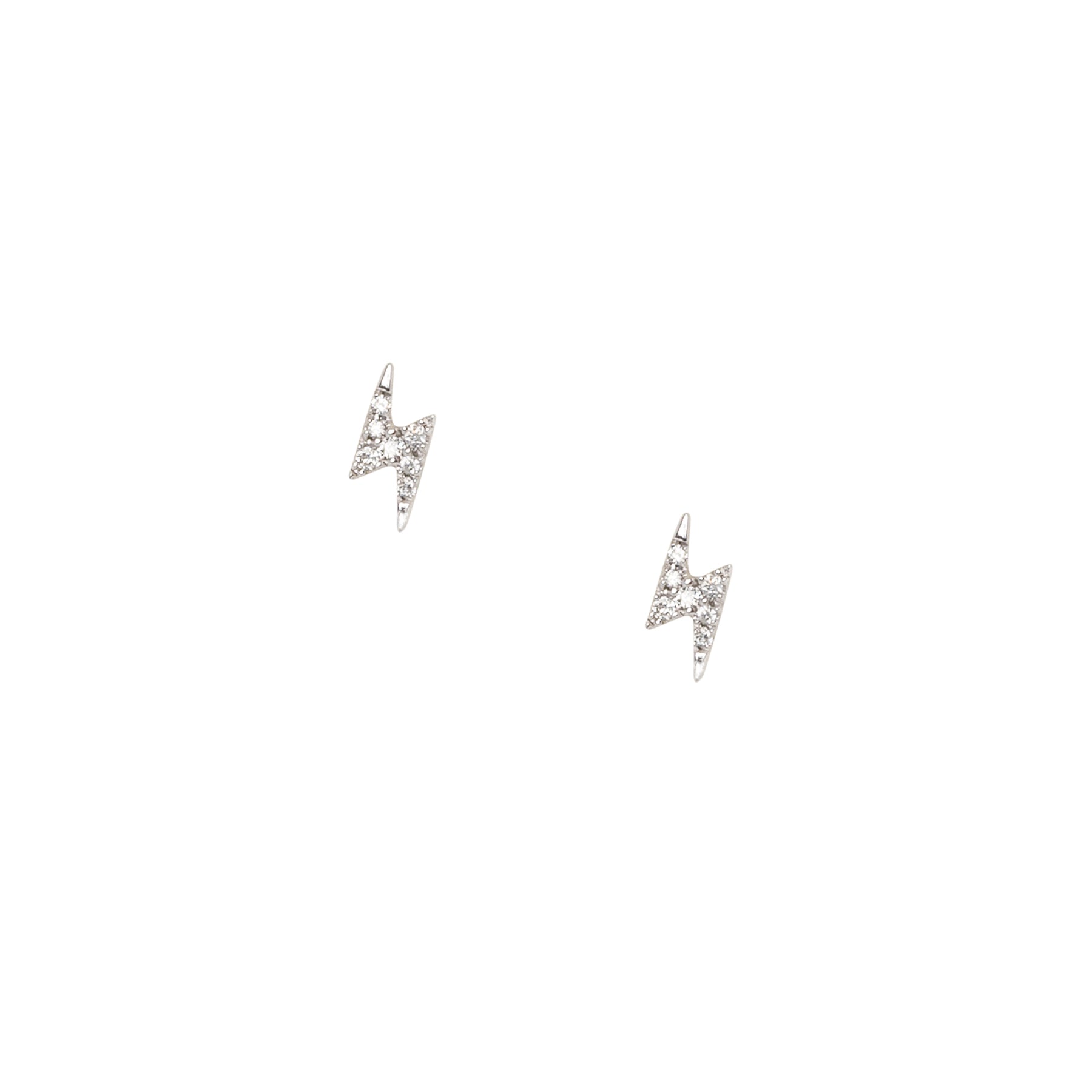 Tiny Diamond Lightning Bolt Studs - Nina Segal Jewelry