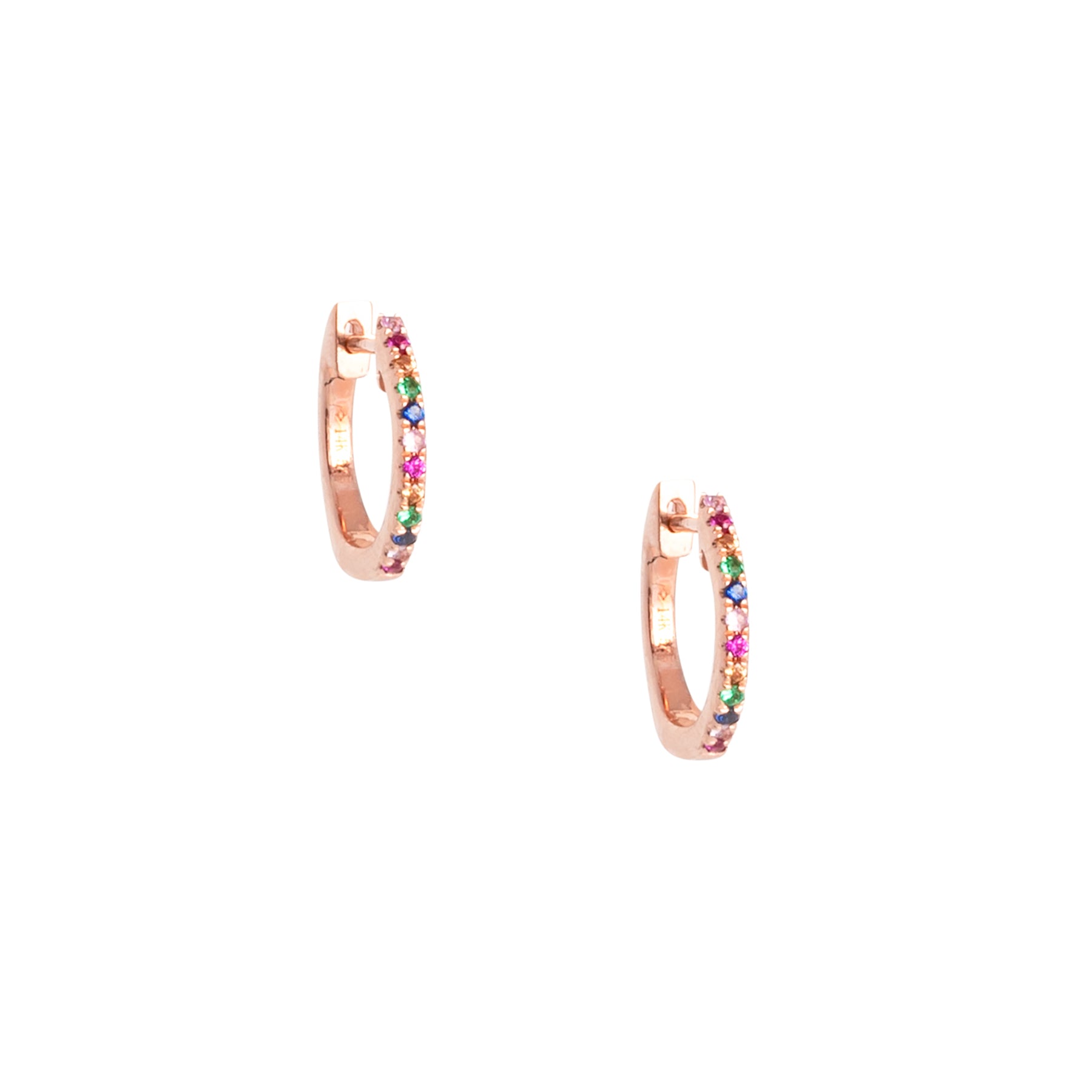 Rainbow Sapphire Huggies - Nina Segal Jewelry