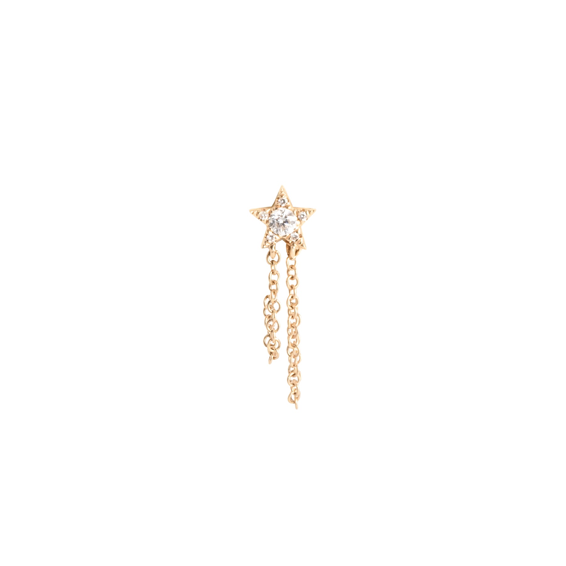 Single Star 2 Chain Stud Earring - Nina Segal Jewelry