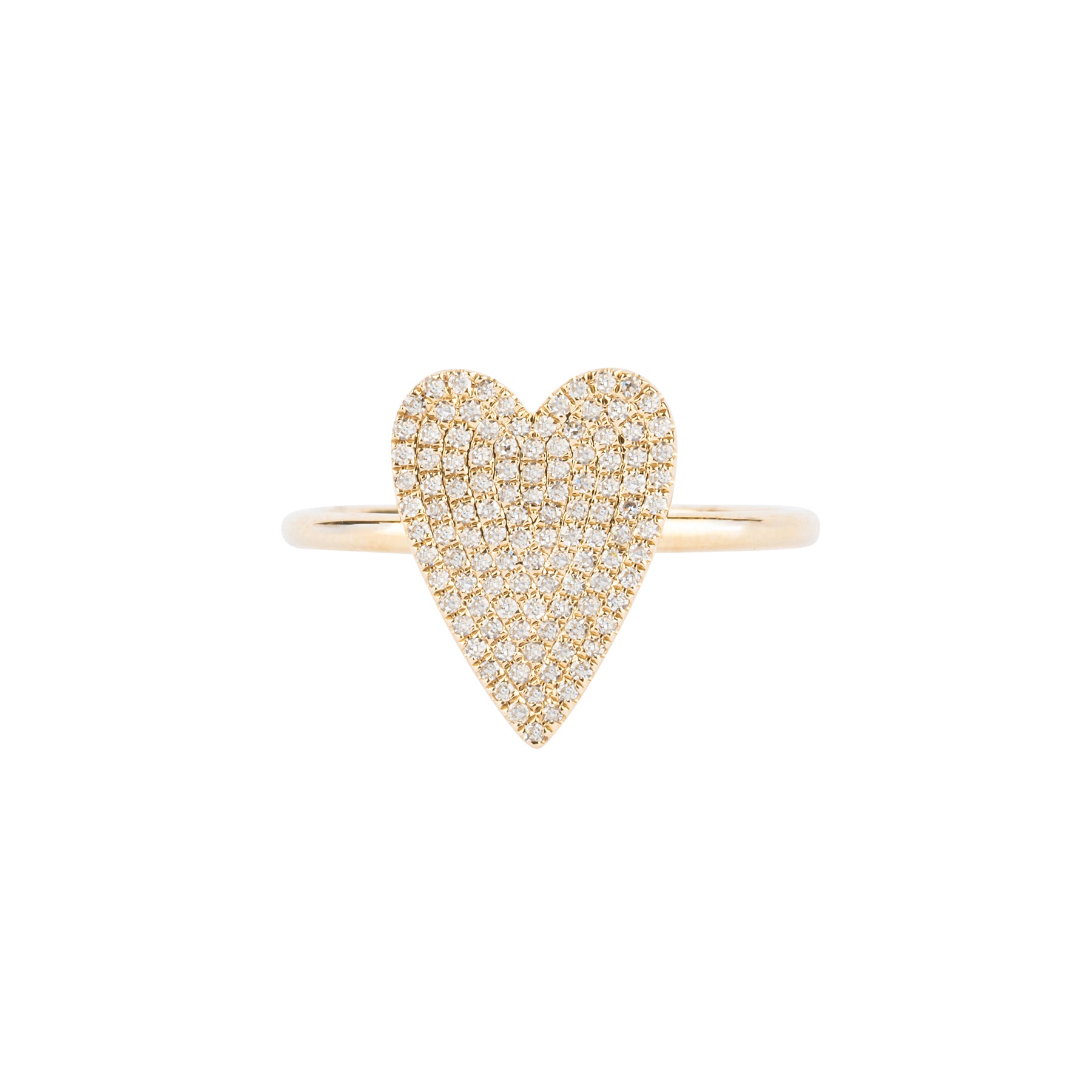 Long Pave Diamond Heart Ring - Nina Segal Jewelry