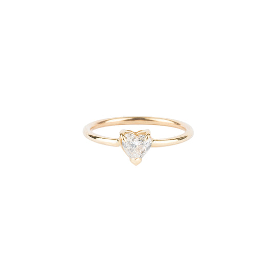 Heart Diamond Solitaire Pinky Ring - Nina Segal Jewelry