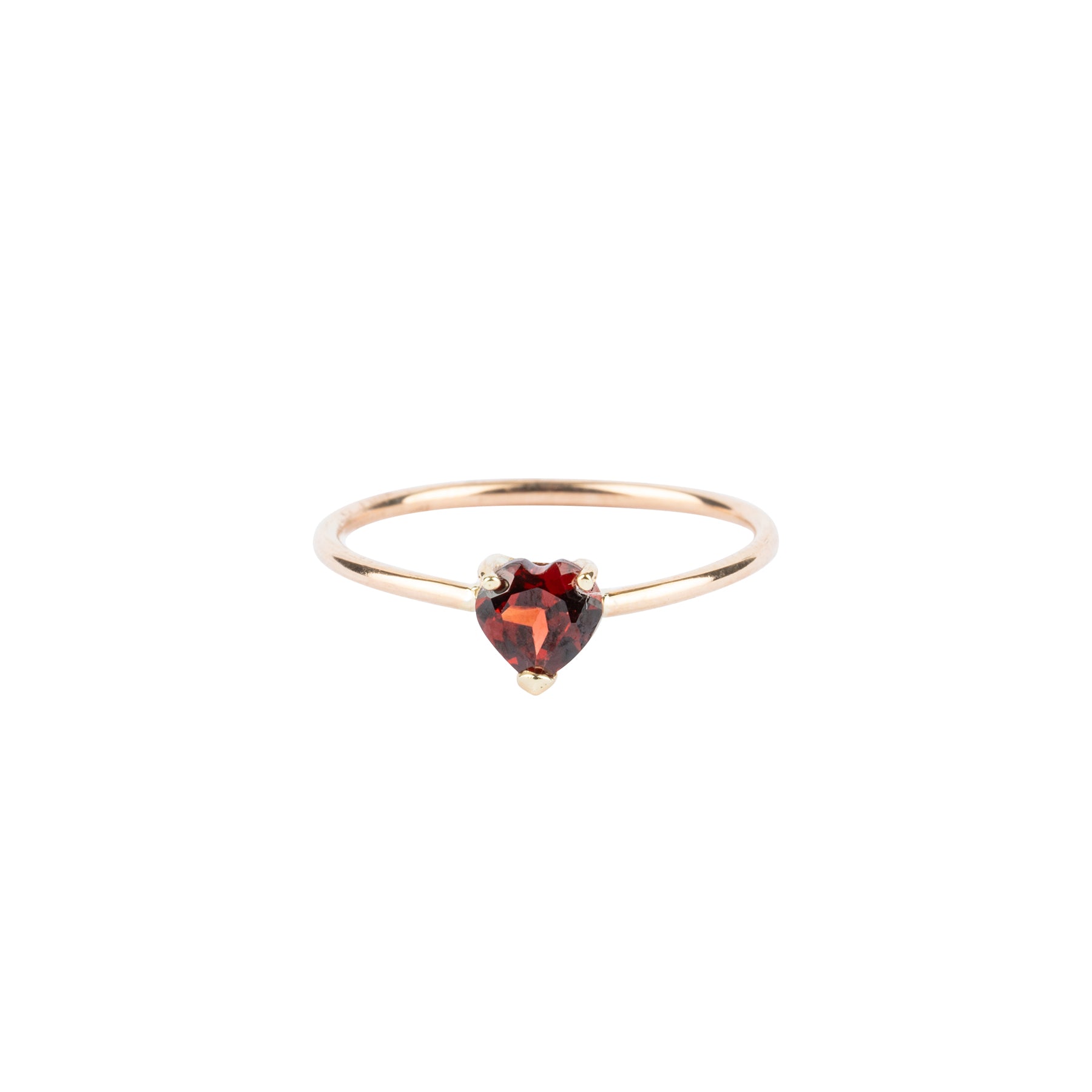 Tiny Garnet Heart Gem Candy Ring - Nina Segal Jewelry