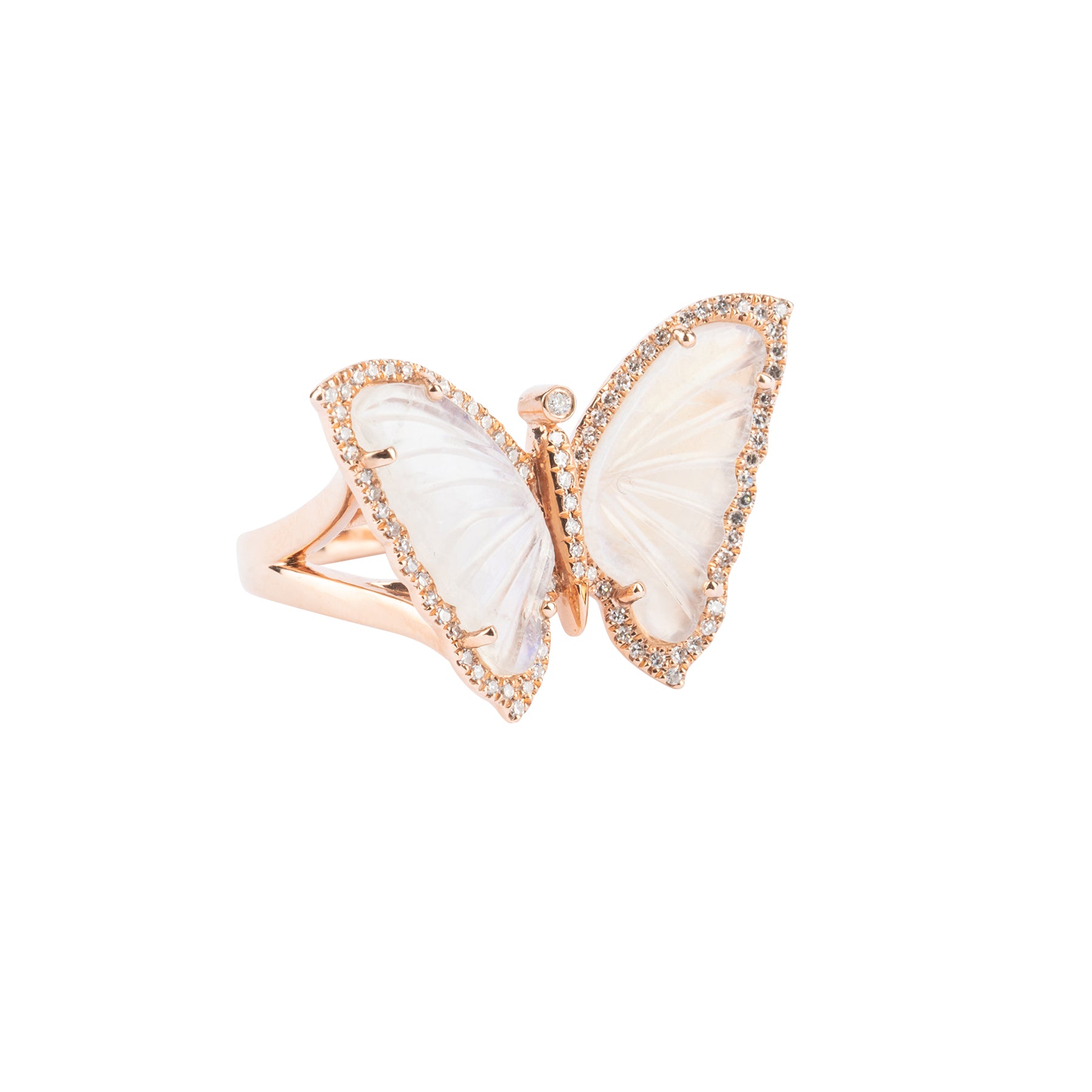 Moonstone Diamond Butterfly Ring - Nina Segal Jewelry