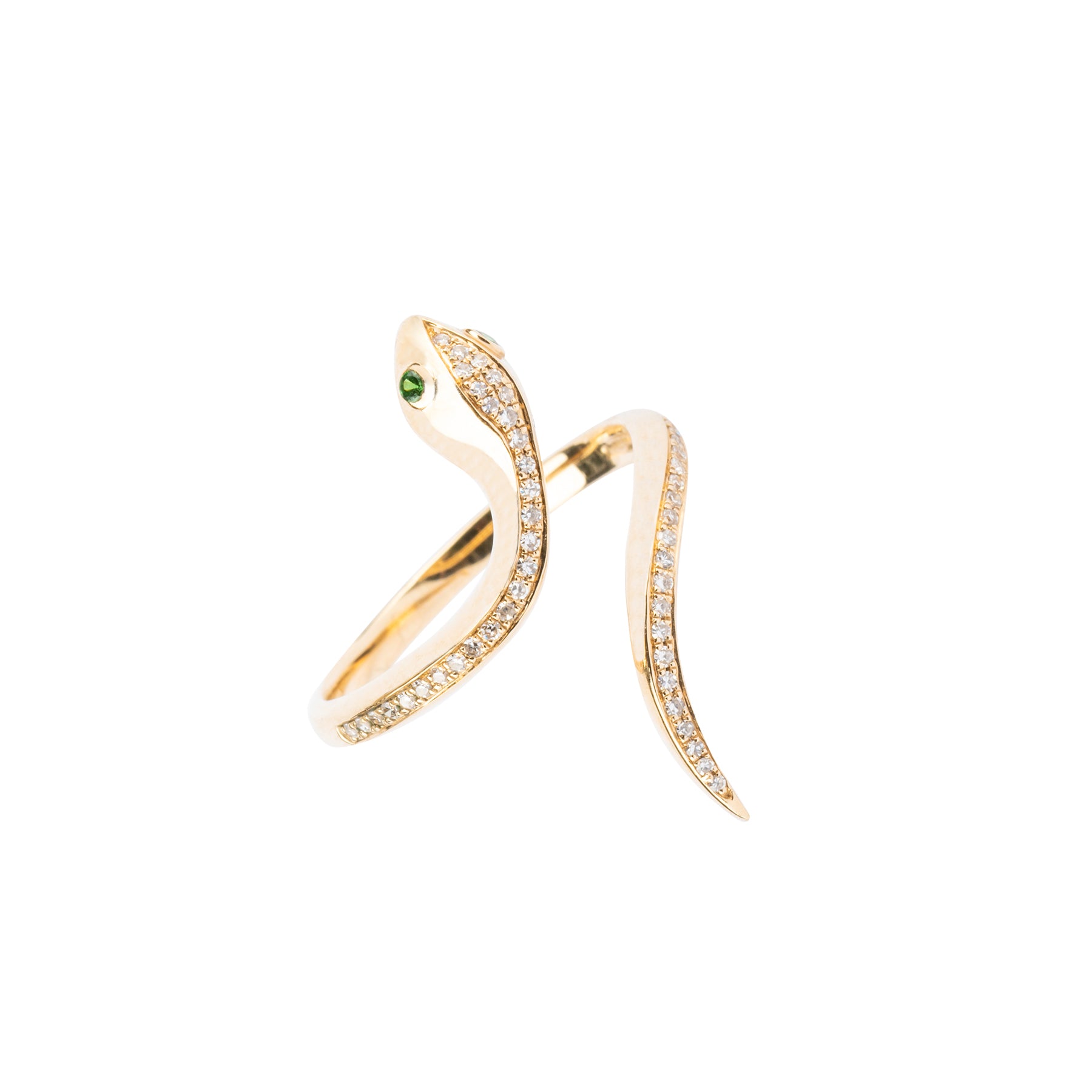 Snake Diamond and Gold Open Ring - Nina Segal Jewelry