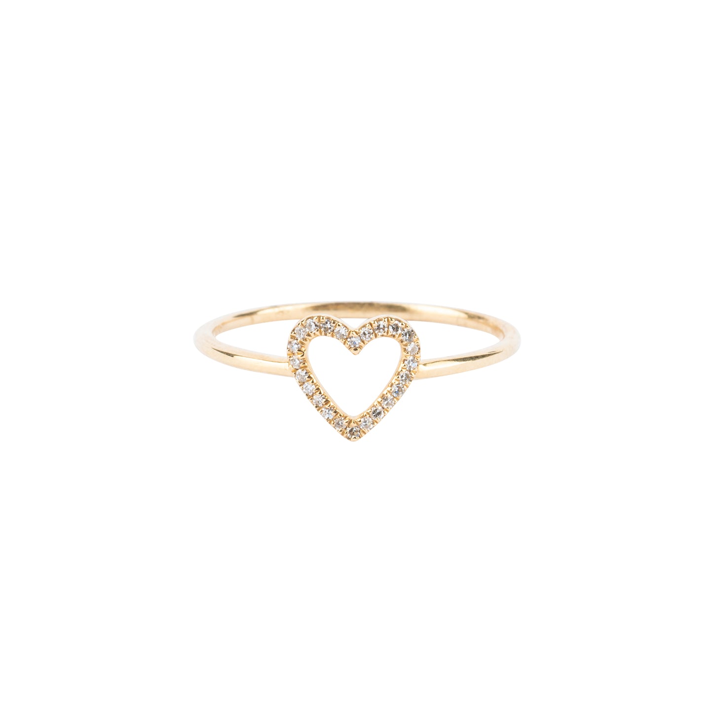 Tiny Diamond Open Heart Ring - Nina Segal Jewelry