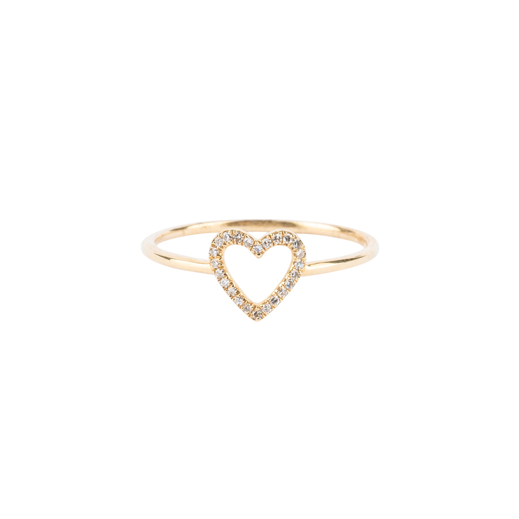 Tiny Diamond Open Heart Ring | Nina Segal Jewelry