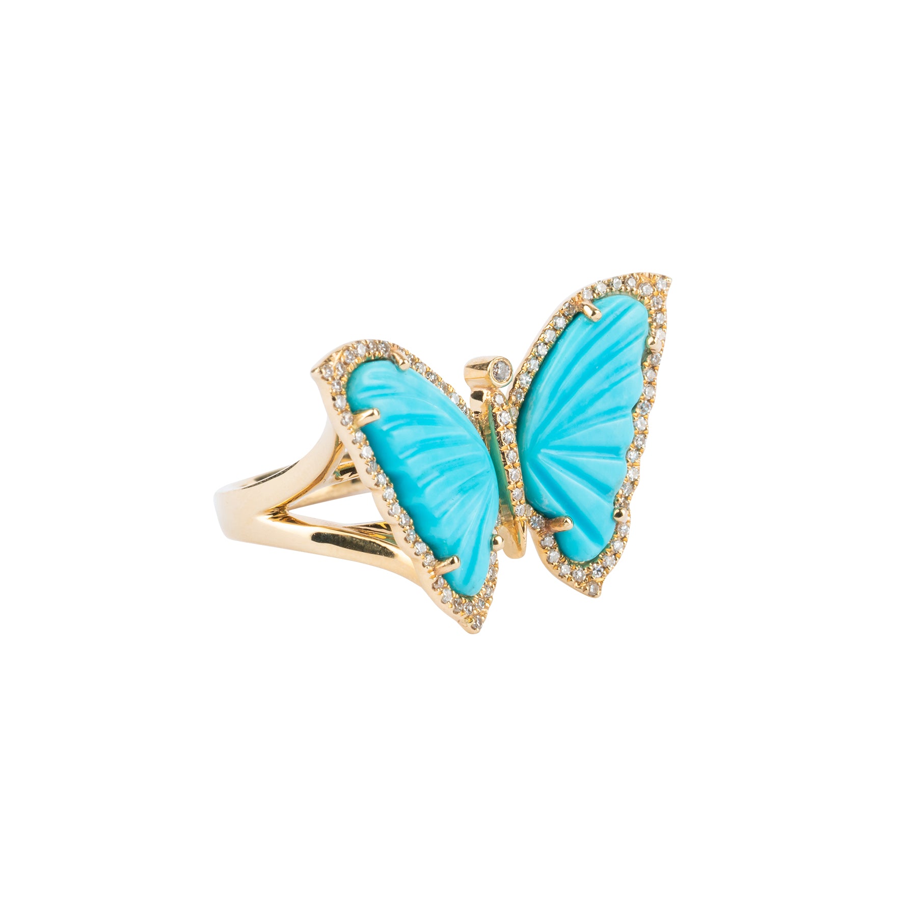 Turquoise Butterfly Diamond Ring - Nina Segal Jewelry