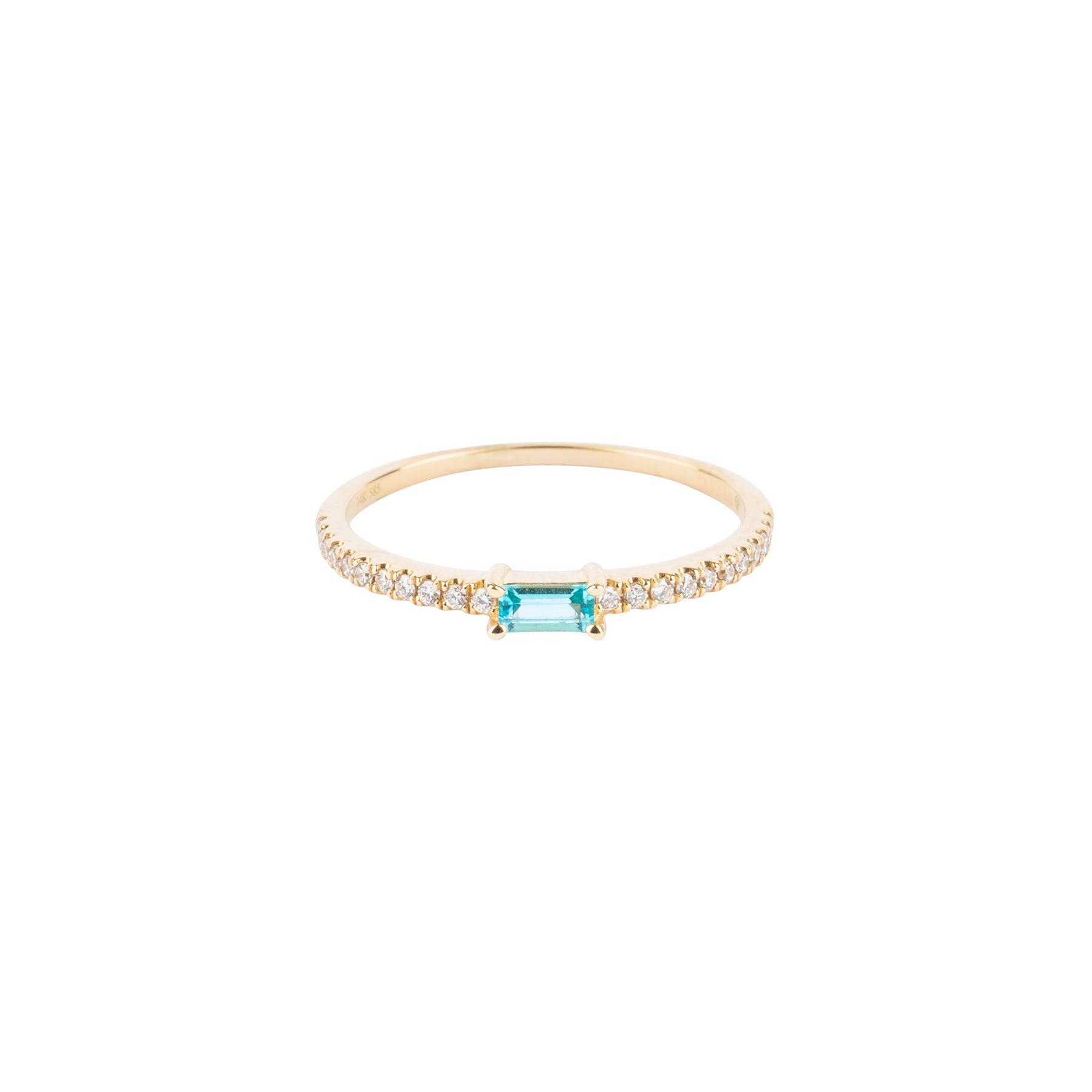 Blue Topaz Prong Set Diamond Ring - Nina Segal Jewelry