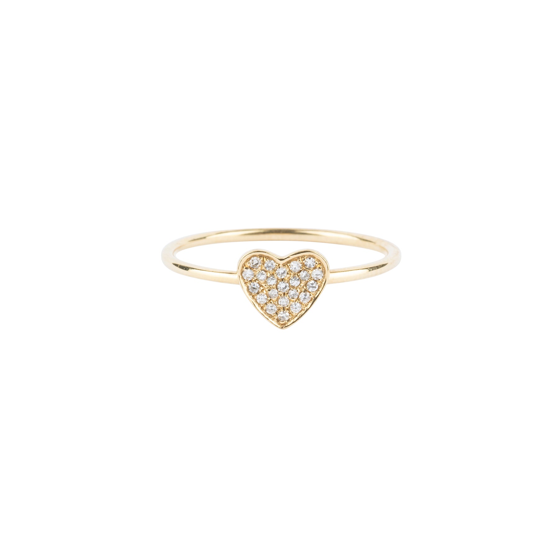 Tiny Solid Diamond Heart Ring - Nina Segal Jewelry