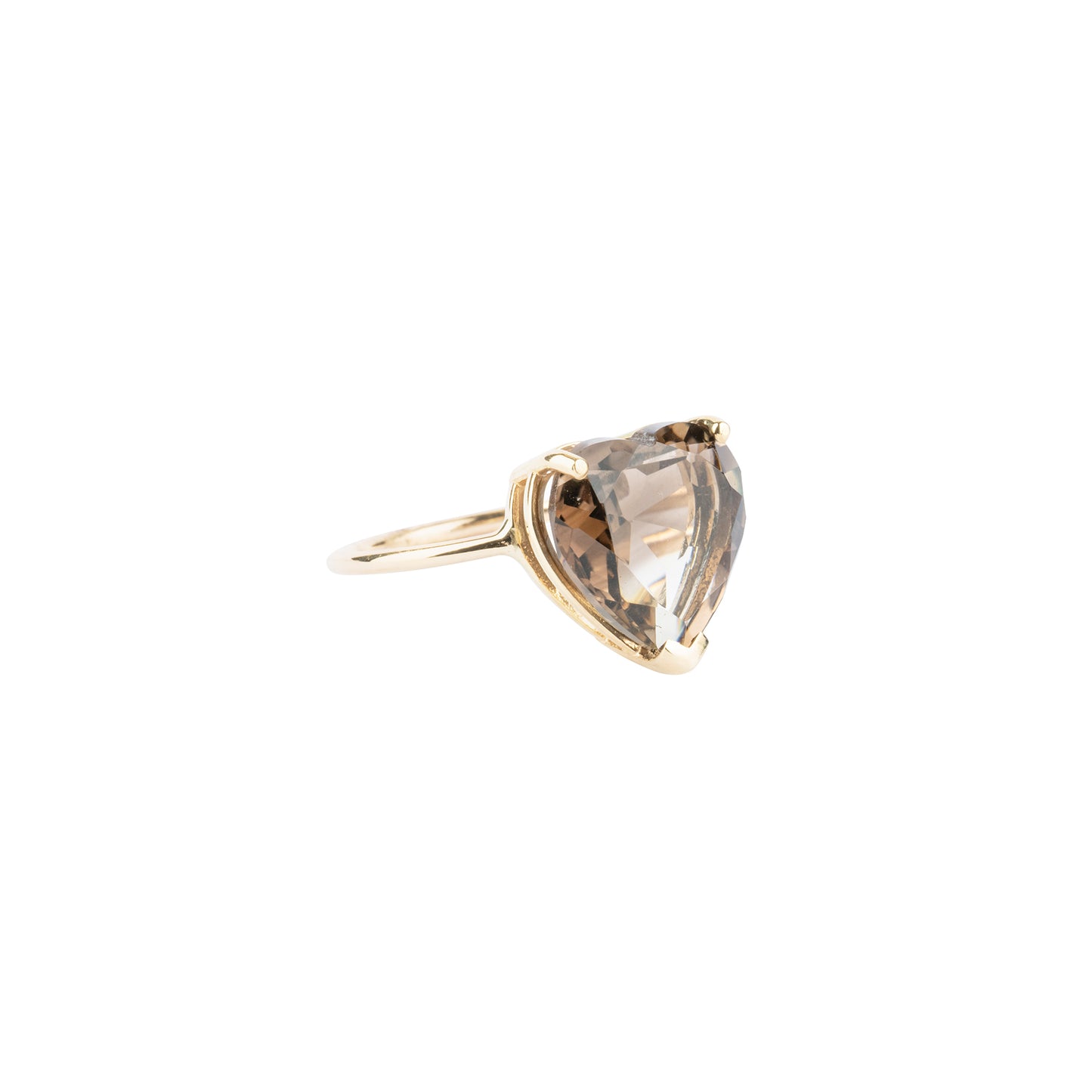 Large Smoky Quartz Heart Shape Ring - Nina Segal Jewelry