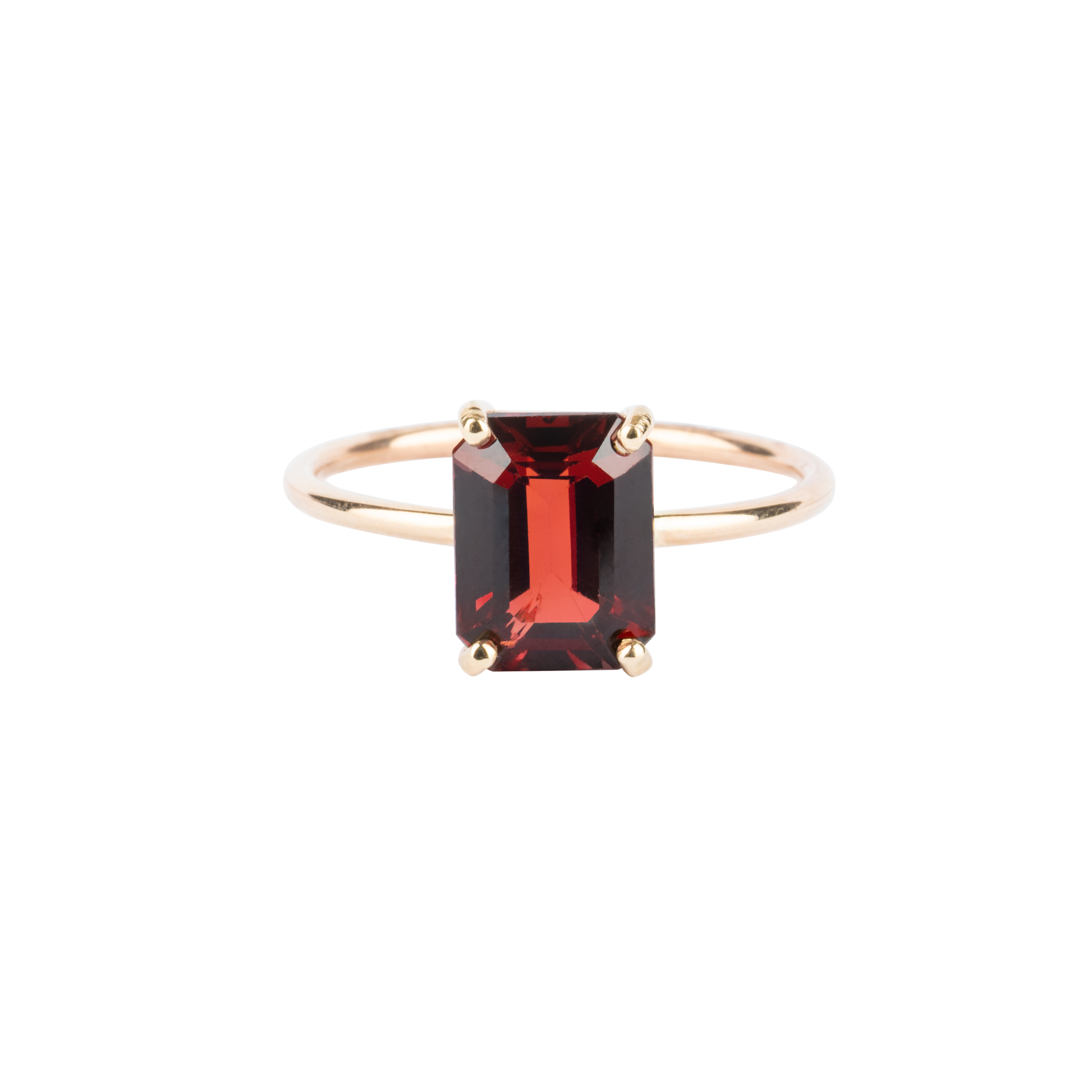 Medium Garnet Emerald Cut Gem Candy Ring - Nina Segal Jewelry