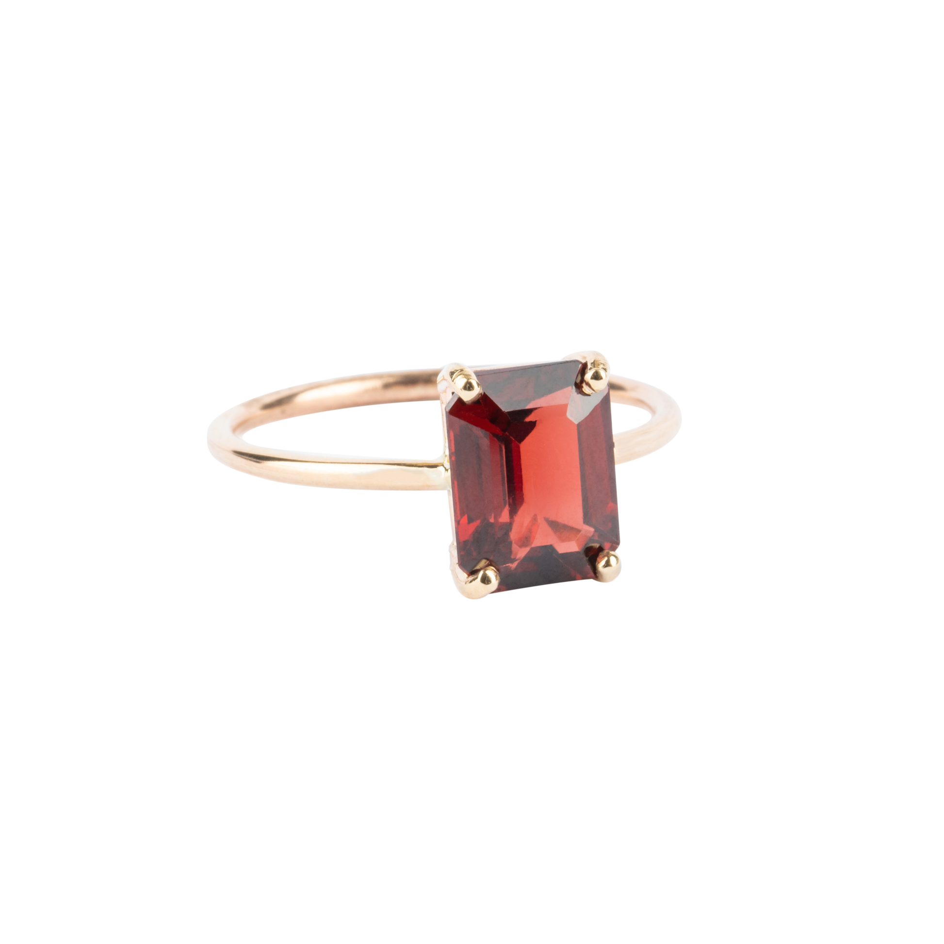 Medium Garnet Emerald Cut Gem Candy Ring - Nina Segal Jewelry