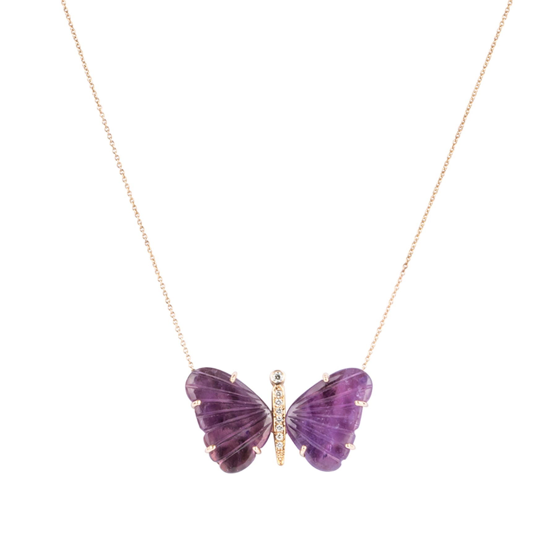 Medium Amethyst Butterfly Necklace - Nina Segal Jewelry