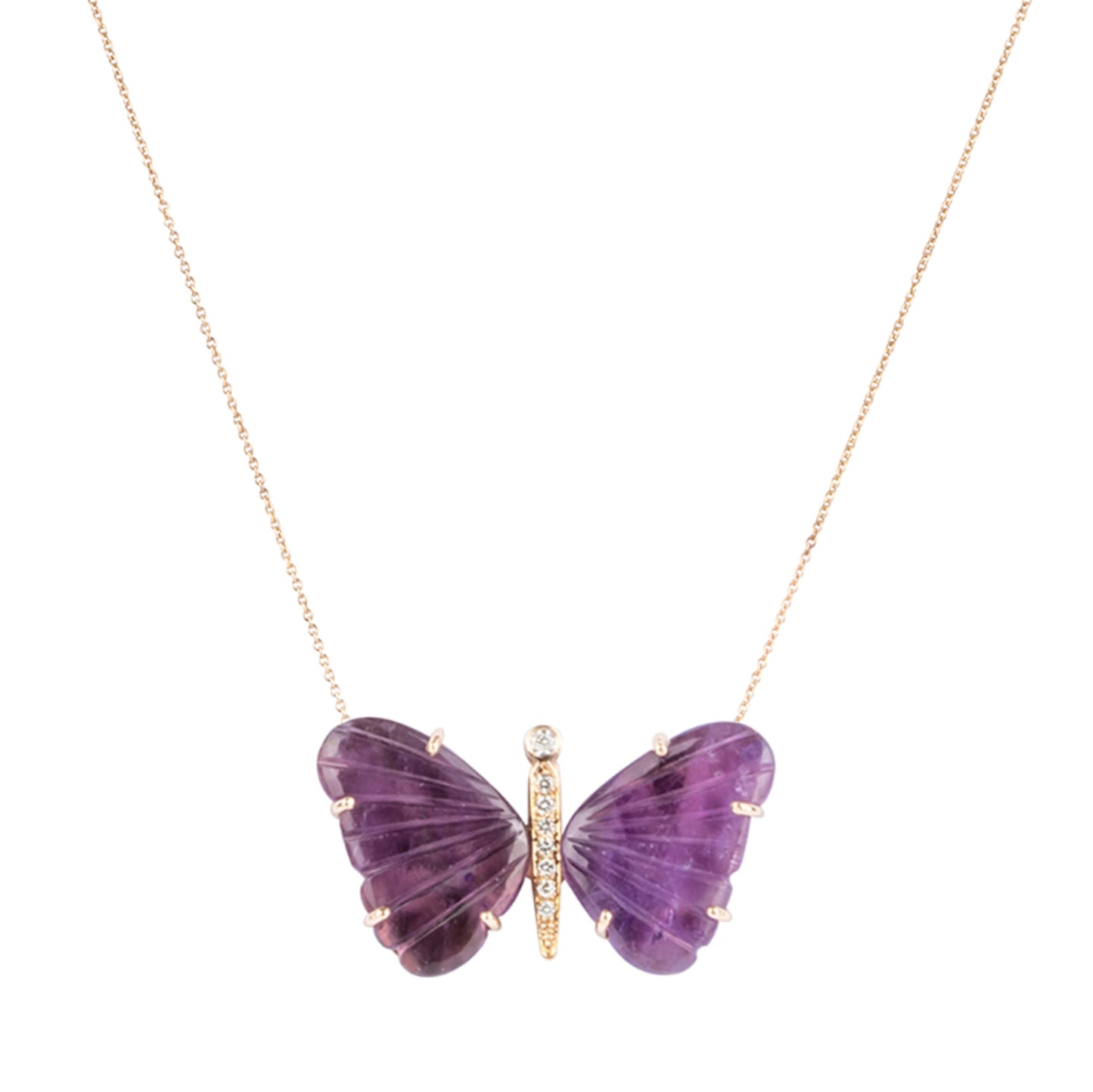 Large Amethyst Butterfly Necklace - Nina Segal Jewelry