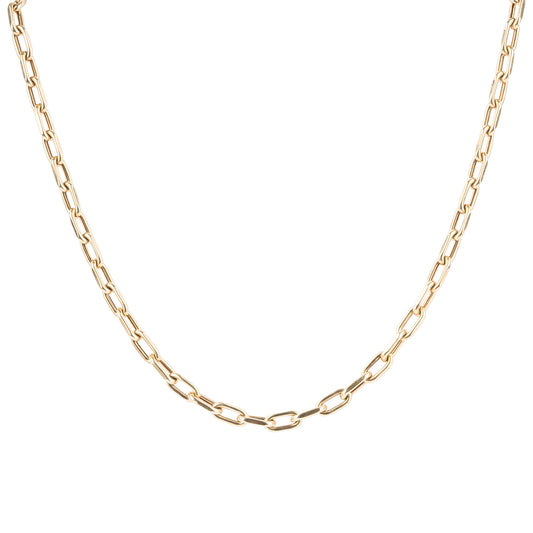 14K Solid 18.9 Gram Paper Clip Chain Necklace - Nina Segal Jewelry