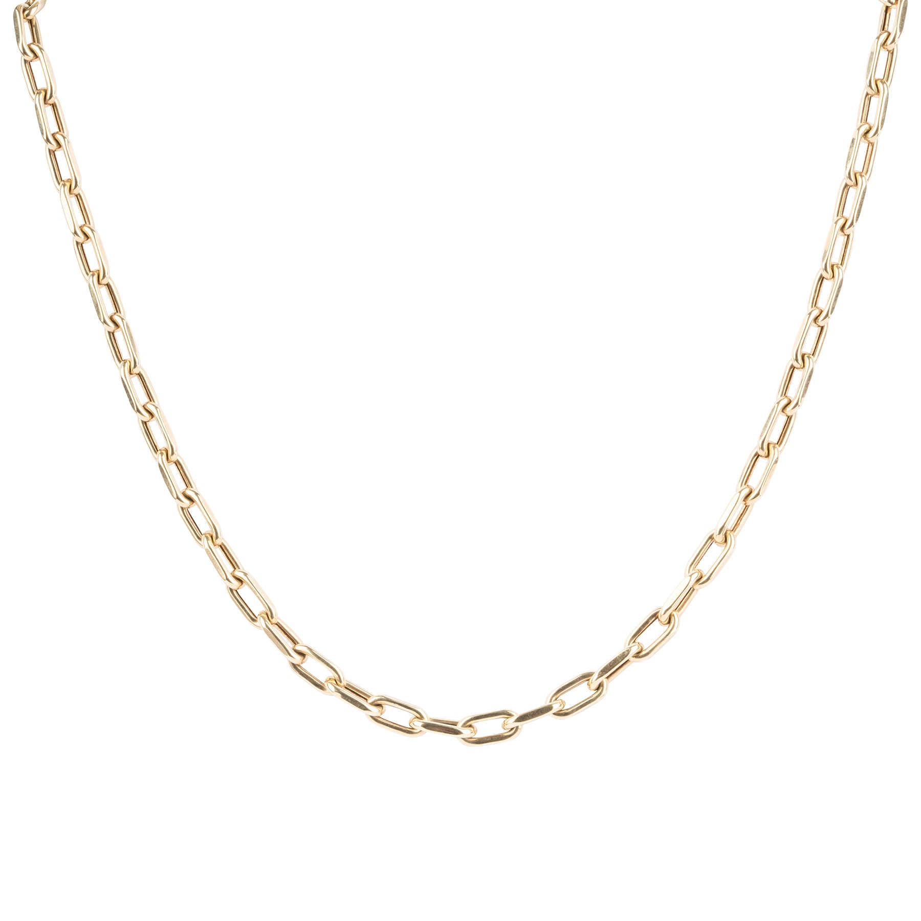 14K Solid 18.9 Gram Paper Clip Chain Necklace - Nina Segal Jewelry
