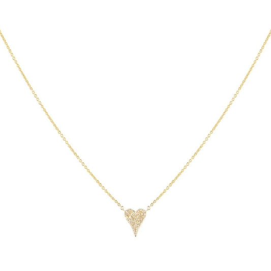 Tiny Pave Elongated Heart Necklace - Nina Segal Jewelry