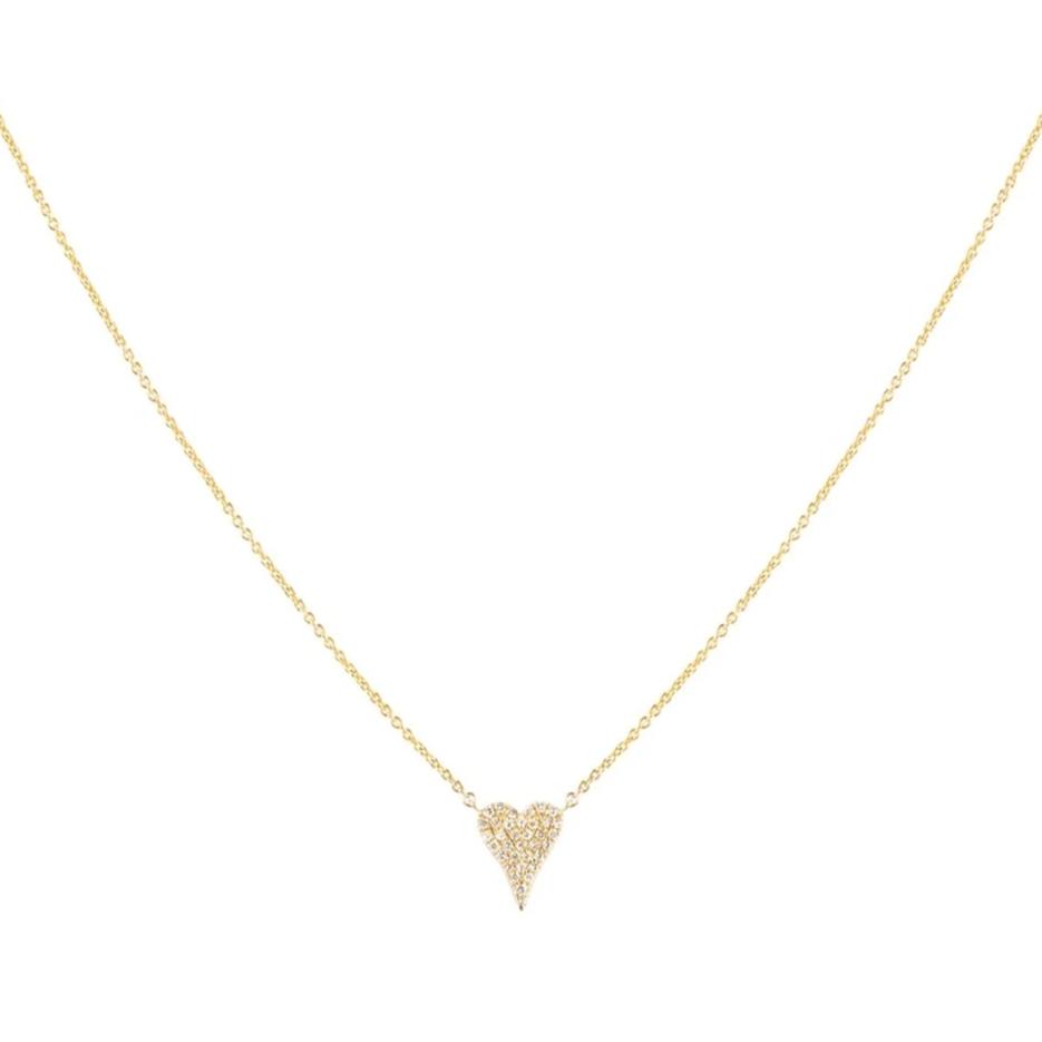 Tiny Pave Elongated Heart Necklace - Nina Segal Jewelry