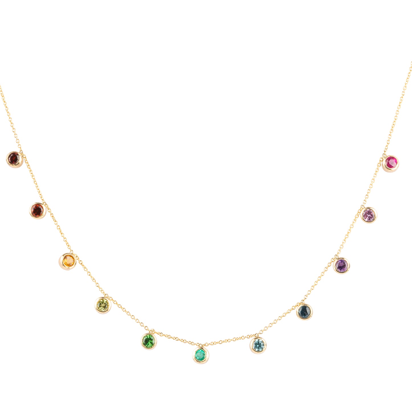 Rainbow Gem Bezel Necklace - Nina Segal Jewelry