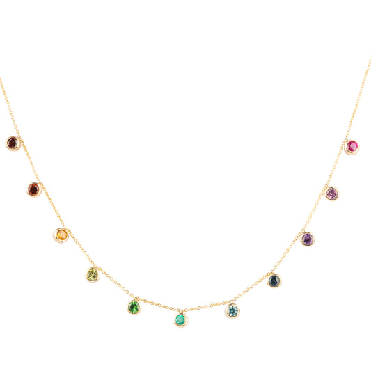 Rainbow Gem Bezel Necklace - Nina Segal Jewelry