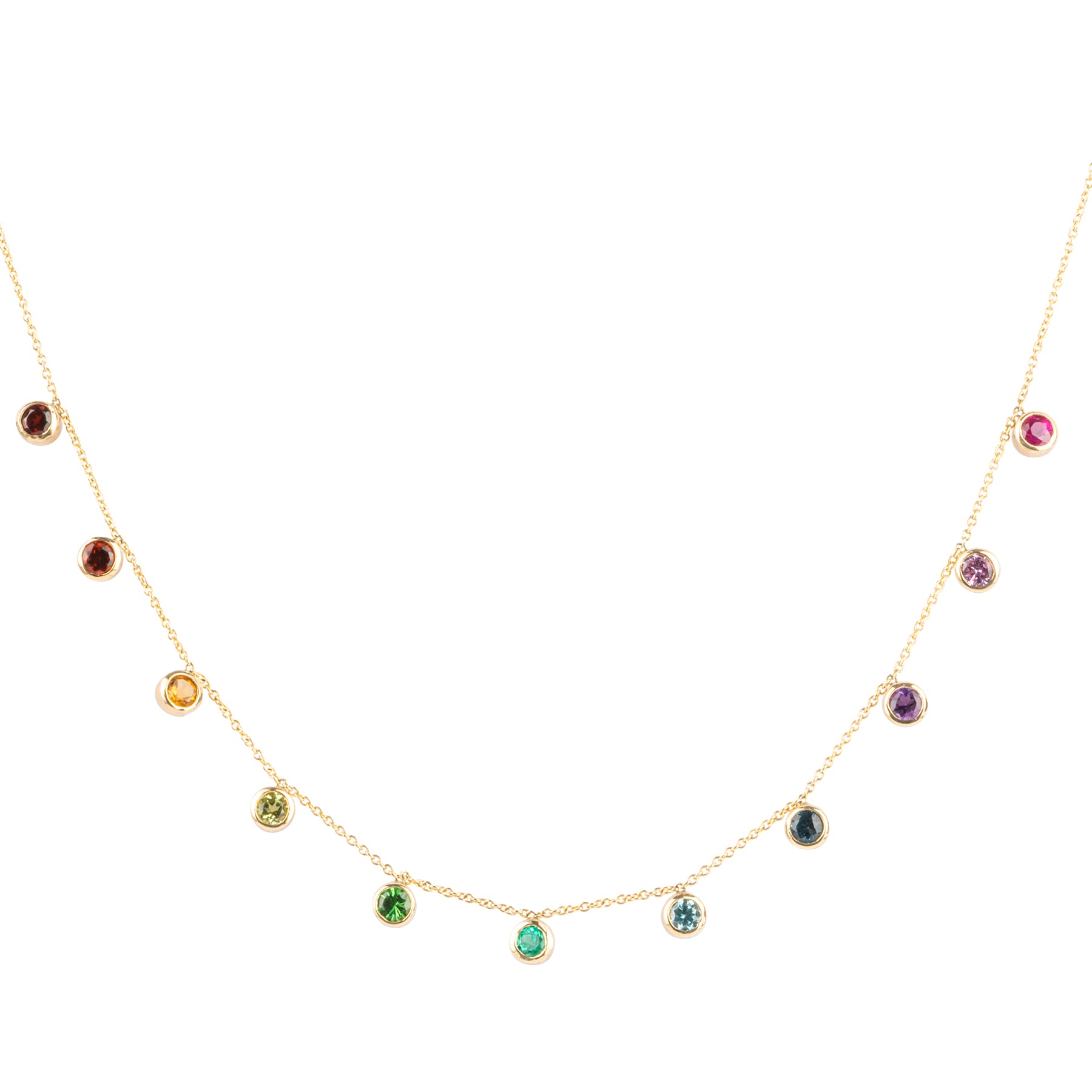 Rainbow Gem Bezel Necklace - Nina Segal Jewelry