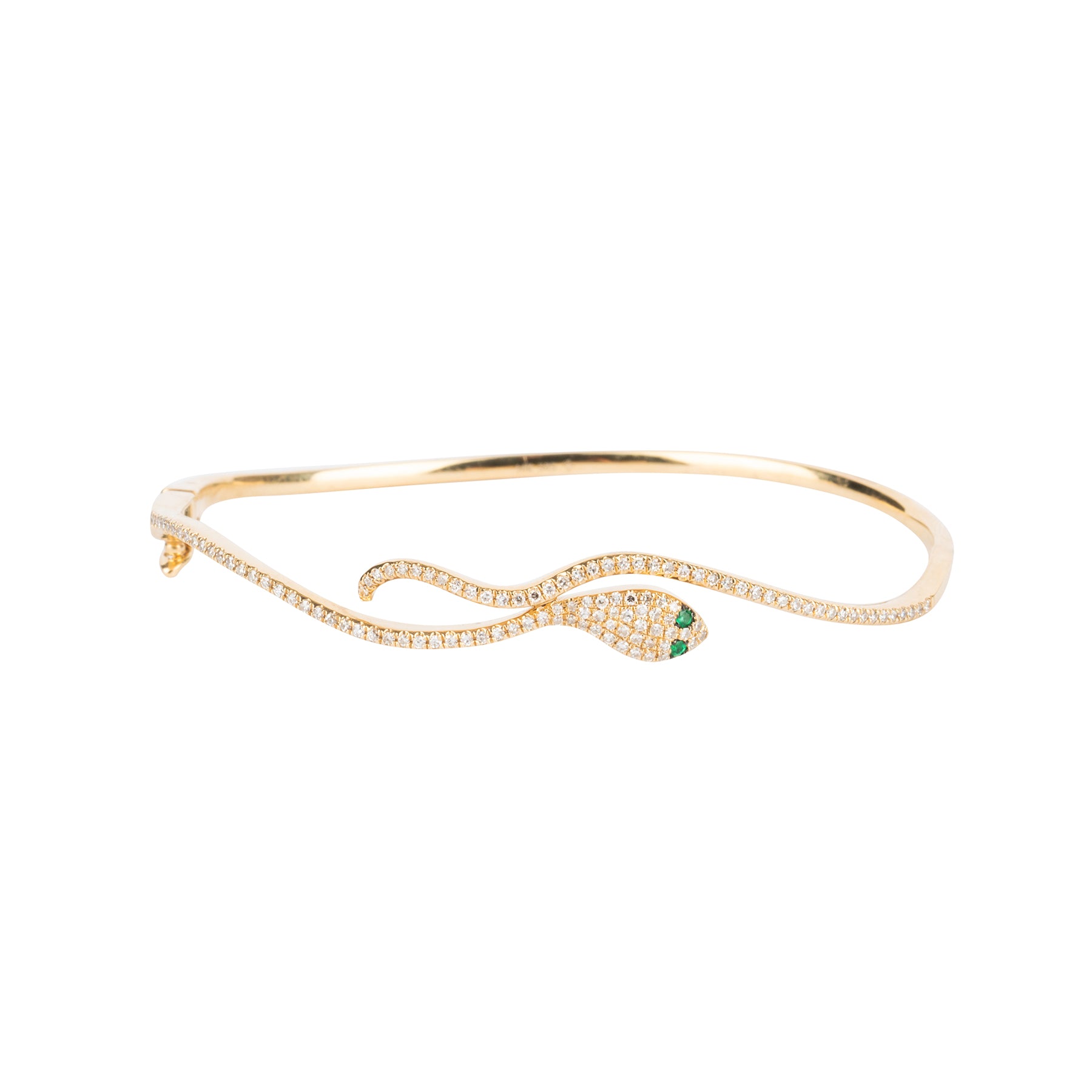 Diamond Snake Bracelet Emerald Eyes - Nina Segal Jewelry