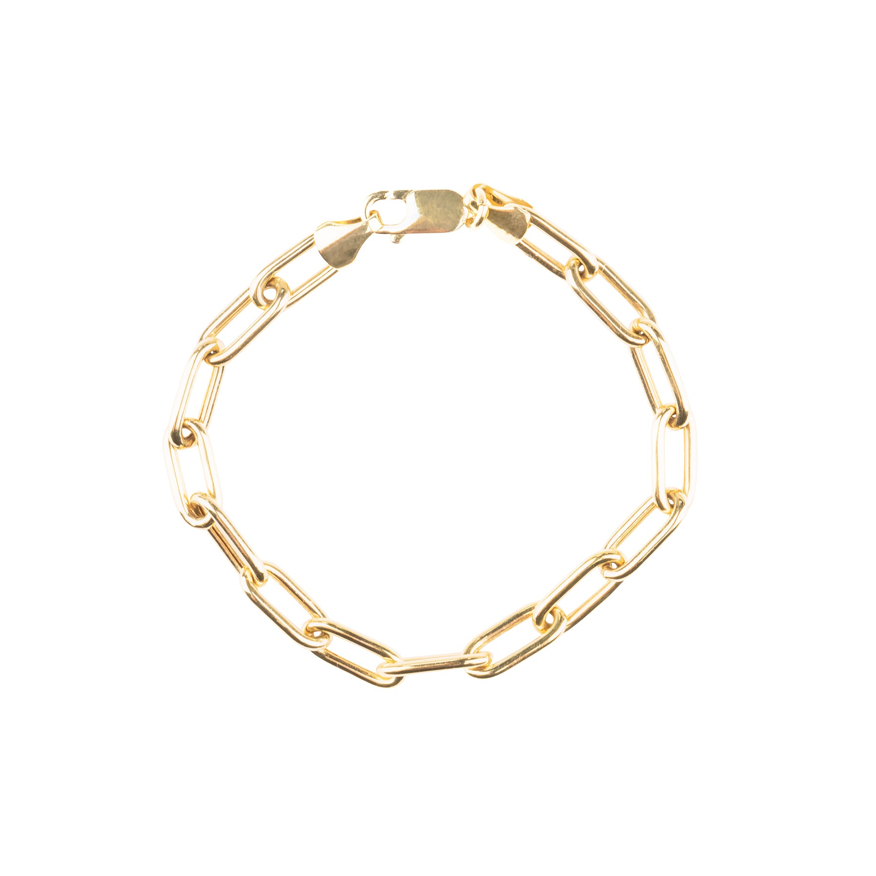 Solid Gold Paper Clip Chain Bracelet - Nina Segal Jewelry