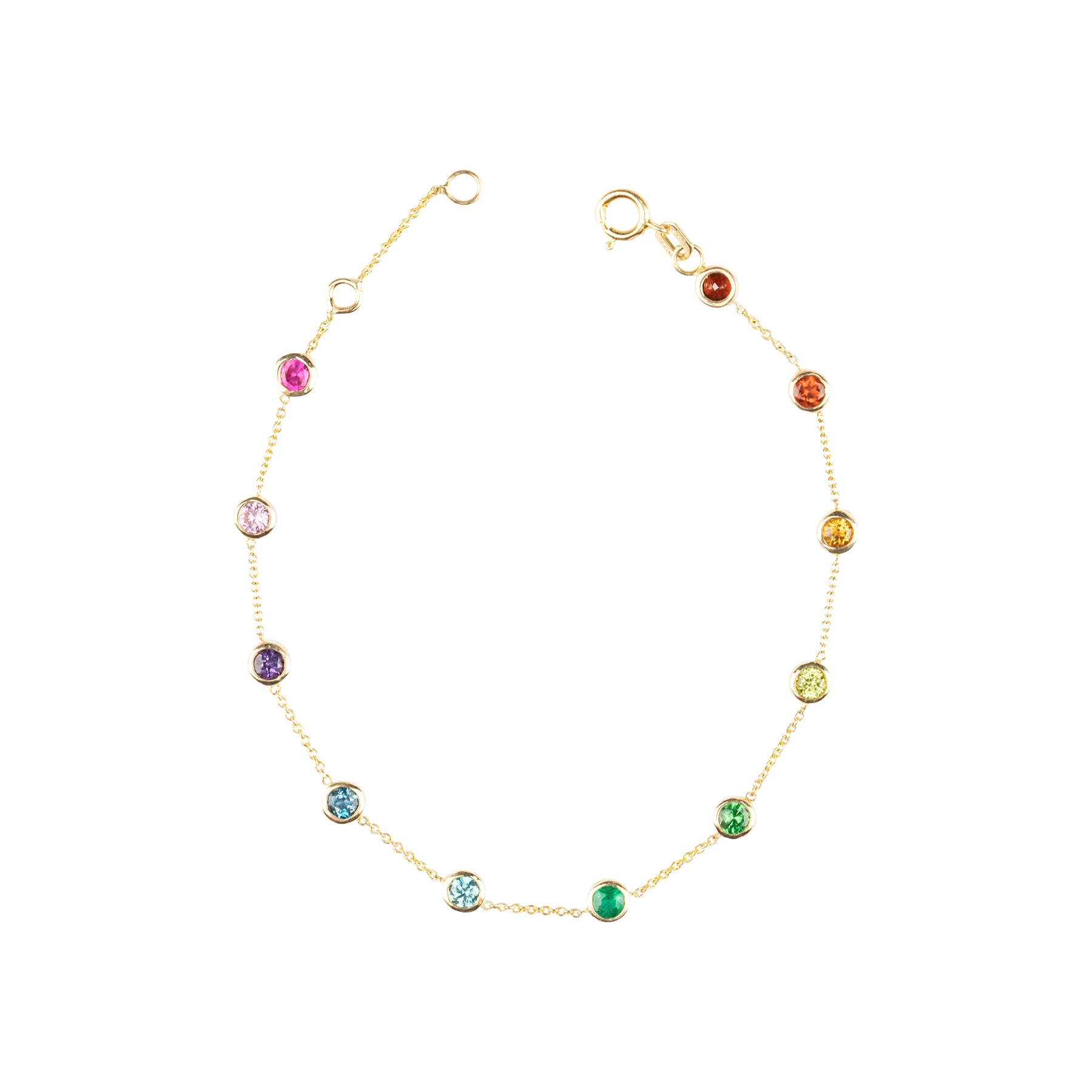 Rainbow Gem Bezel Bracelet - Nina Segal Jewelry
