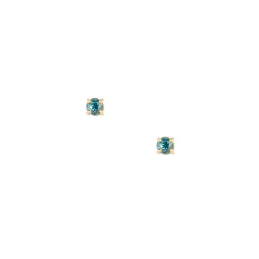 Gem Candy Tiny Blue Zircon Round Studs - Nina Segal Jewelry