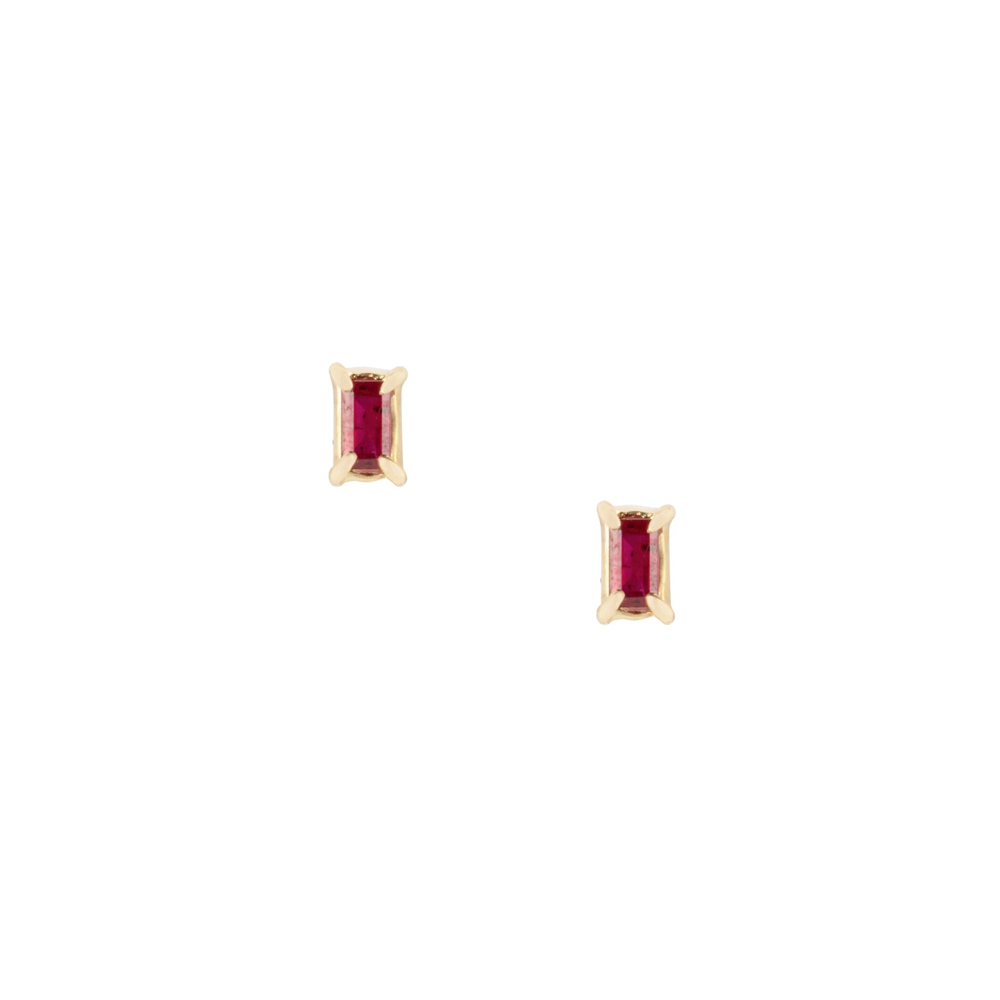 Ruby Baguette Studs - Nina Segal Jewelry