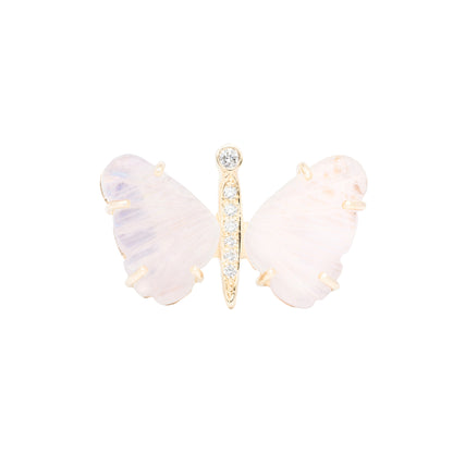 Moonstone Butterfly Diamond Ring - Nina Segal Jewelry