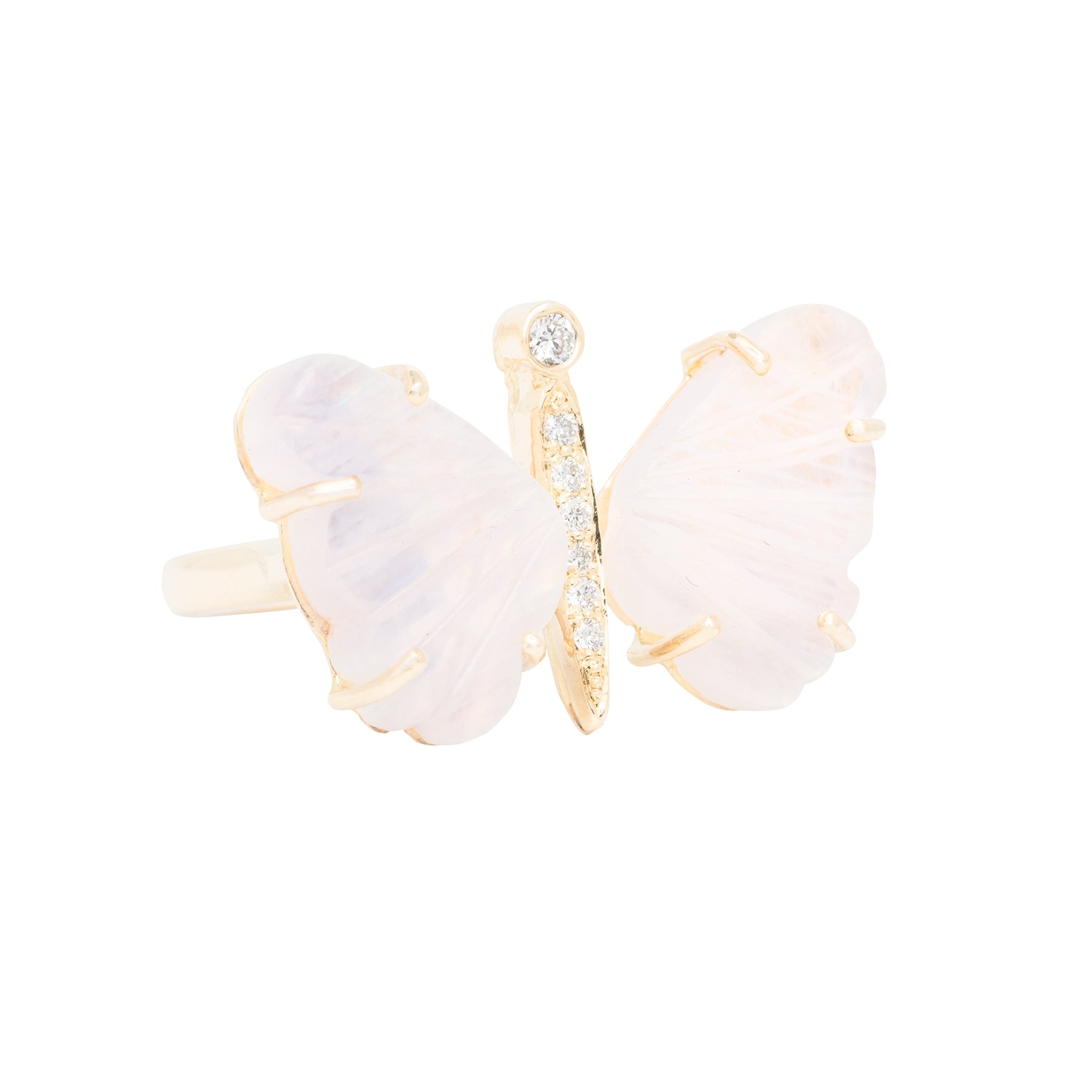 Moonstone Butterfly Diamond Ring - Nina Segal Jewelry