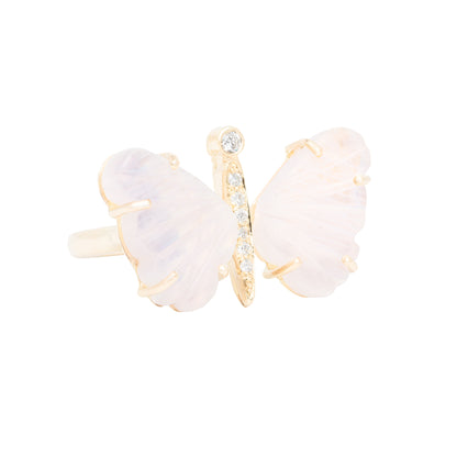 Moonstone Butterfly Diamond Ring - Nina Segal Jewelry