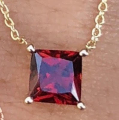 Garnet Princess Cut Gem Candy Necklace - Nina Segal Jewelry