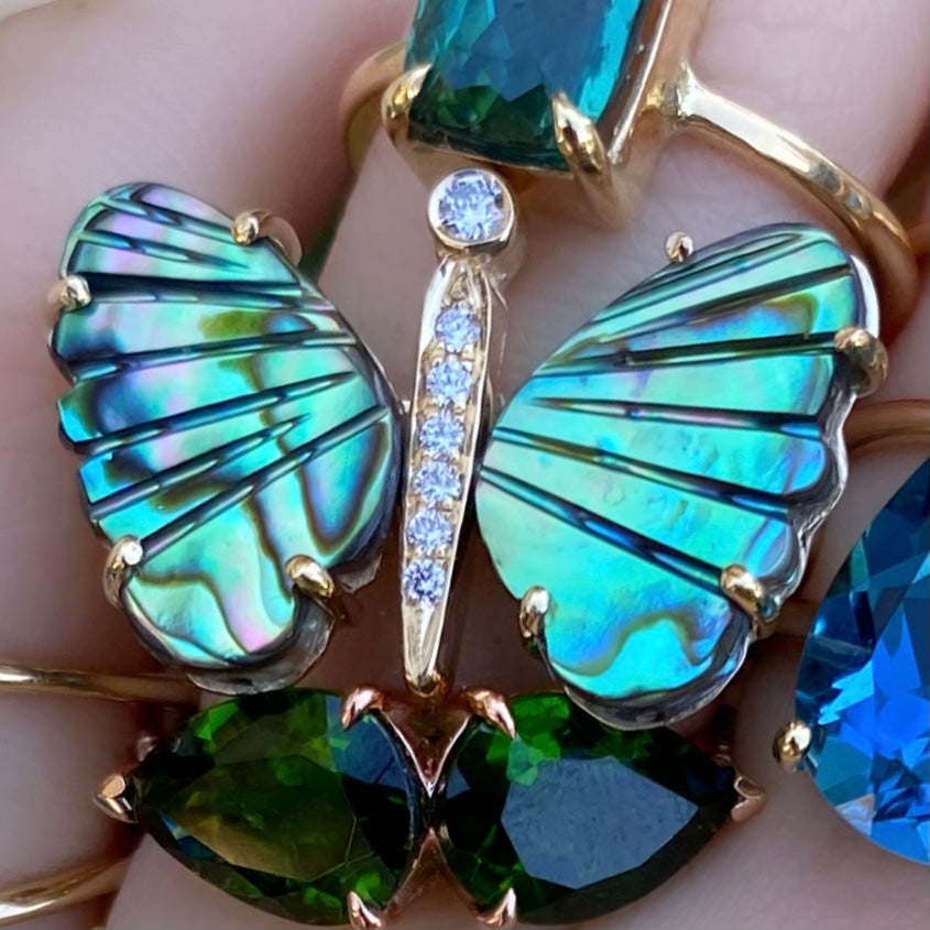 Medium Abalone Butterfly Ring - Nina Segal Jewelry