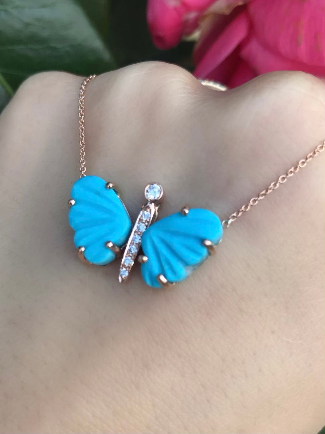 Turquoise Baby Butterfly Necklace - Nina Segal Jewelry
