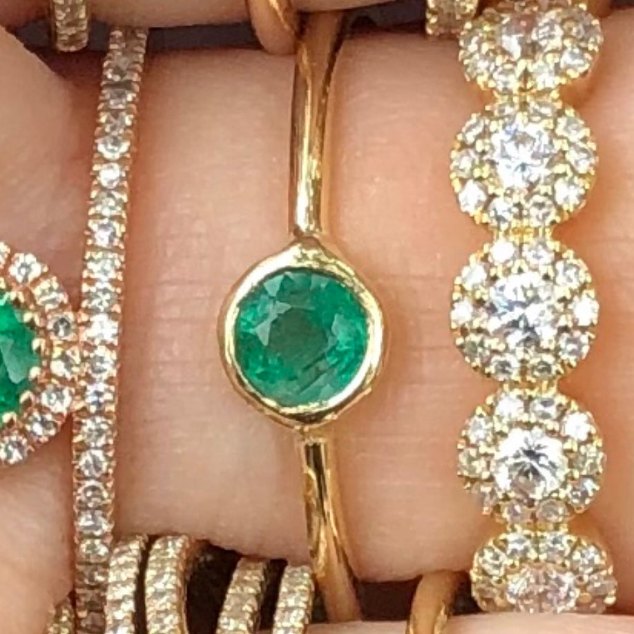 Emerald Bezel Set Ring - Nina Segal Jewelry