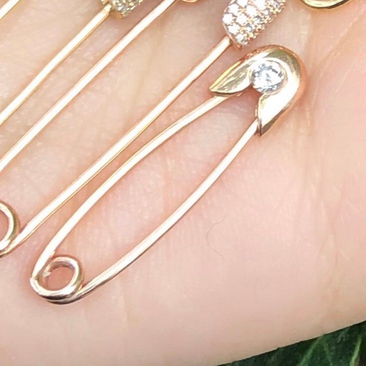 Single Diamond Safety Pin - Nina Segal Jewelry