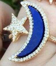 Lapis Moon Pave Star Ring - Nina Segal Jewelry