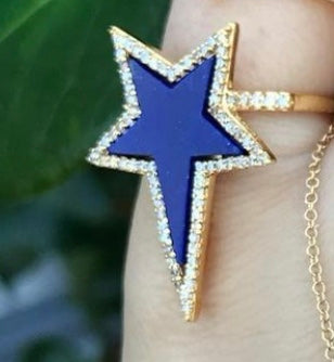 Lapis Diamond Edge Star Ring - Nina Segal Jewelry