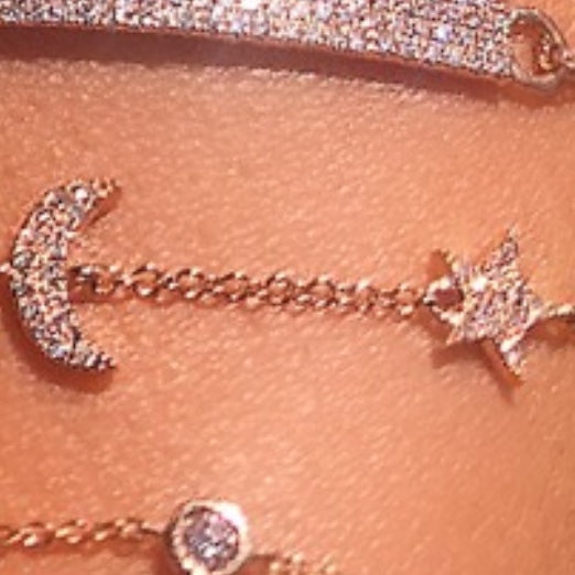 Star & Moon Pave Diamond Bracelet - Nina Segal Jewelry