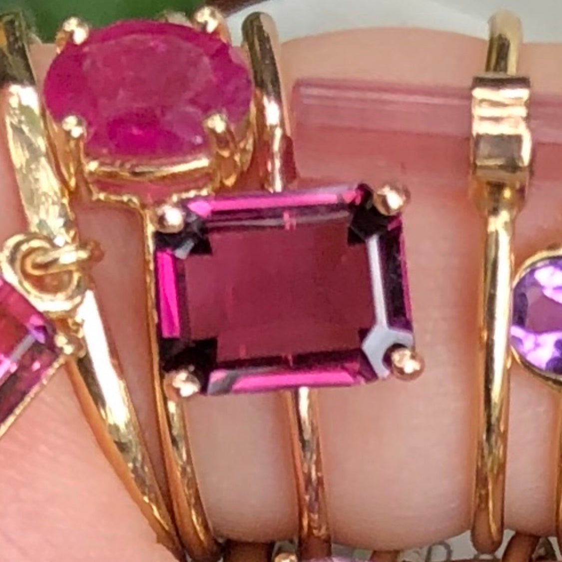 Gem Candy Rhodolite Garnet Rectangle Ring - Nina Segal Jewelry