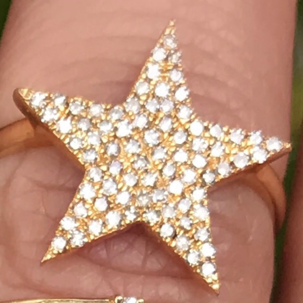 Big Pave Diamond Star Ring - Nina Segal Jewelry