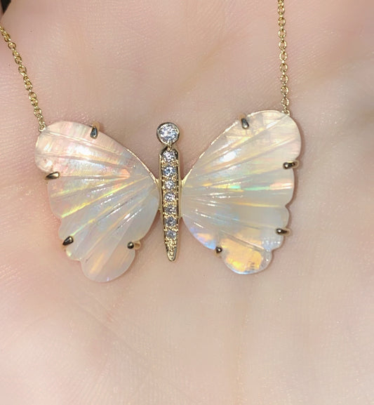 Large Moonstone Butterfly Necklace - Nina Segal Jewelry